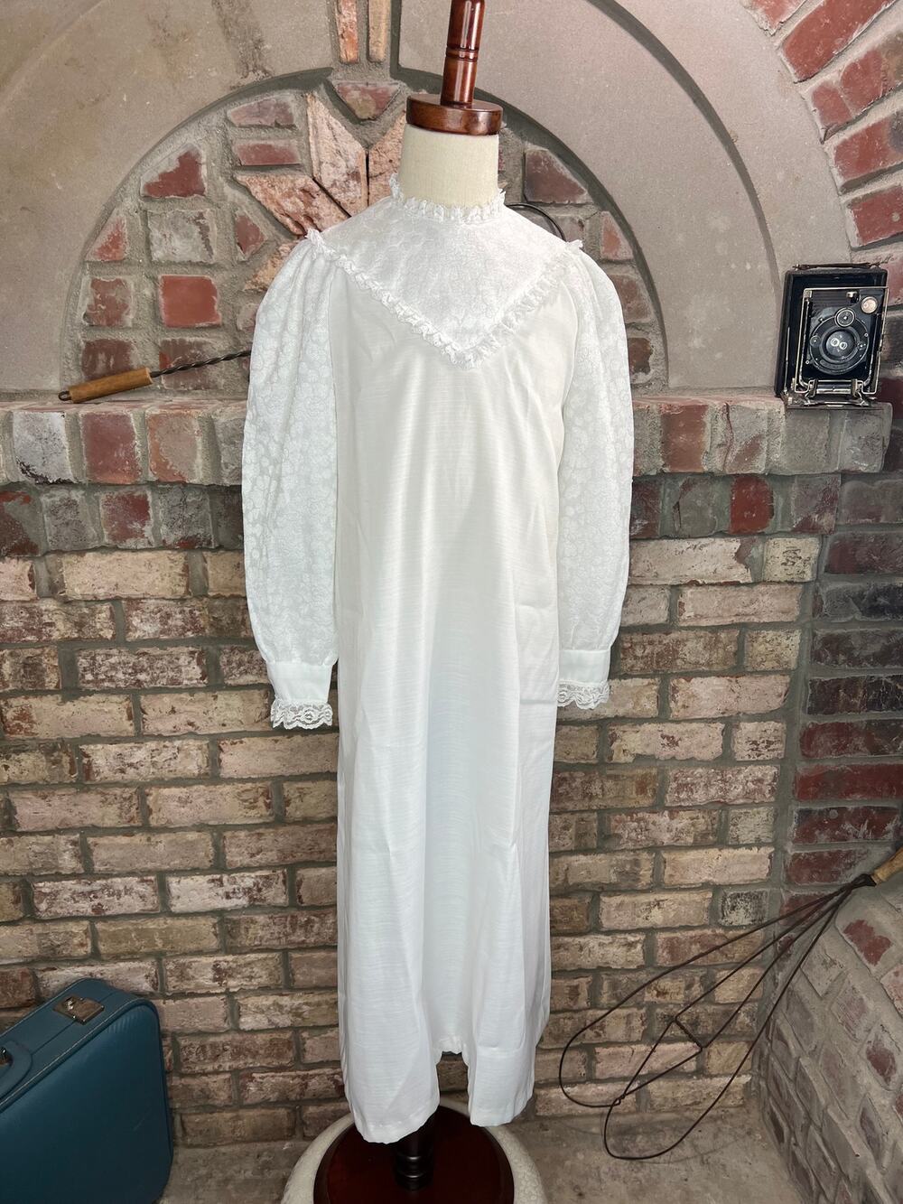 dress 1970s girls confirmation gown white lace